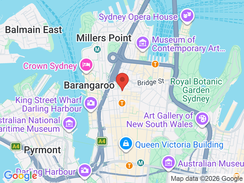 Map of Amora Hotel Jamison Sydney