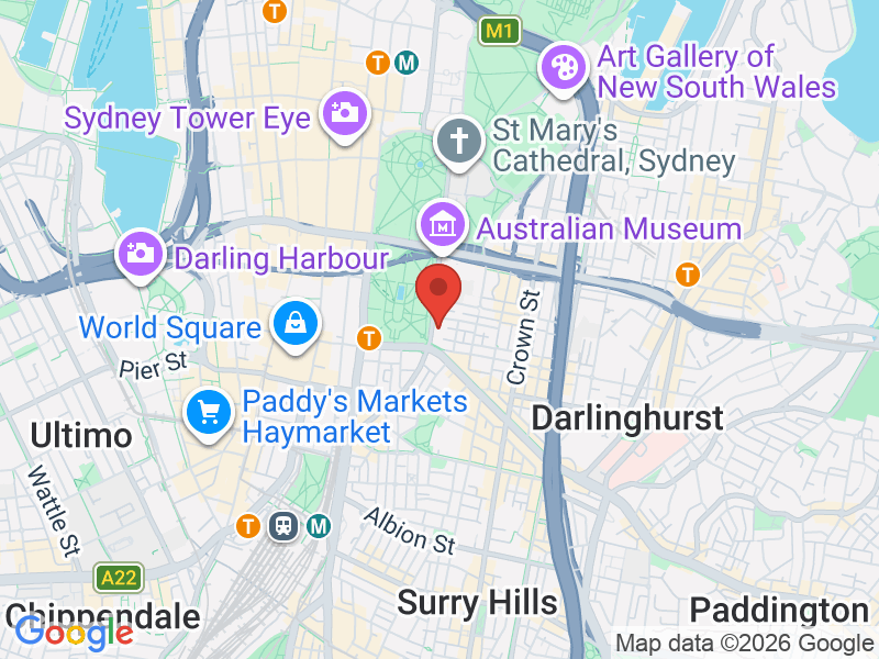 Map of Pullman Sydney Hyde Park