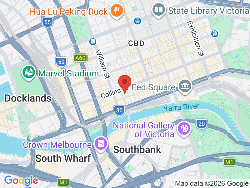 Map of Oaks Melbourne Market Hotel